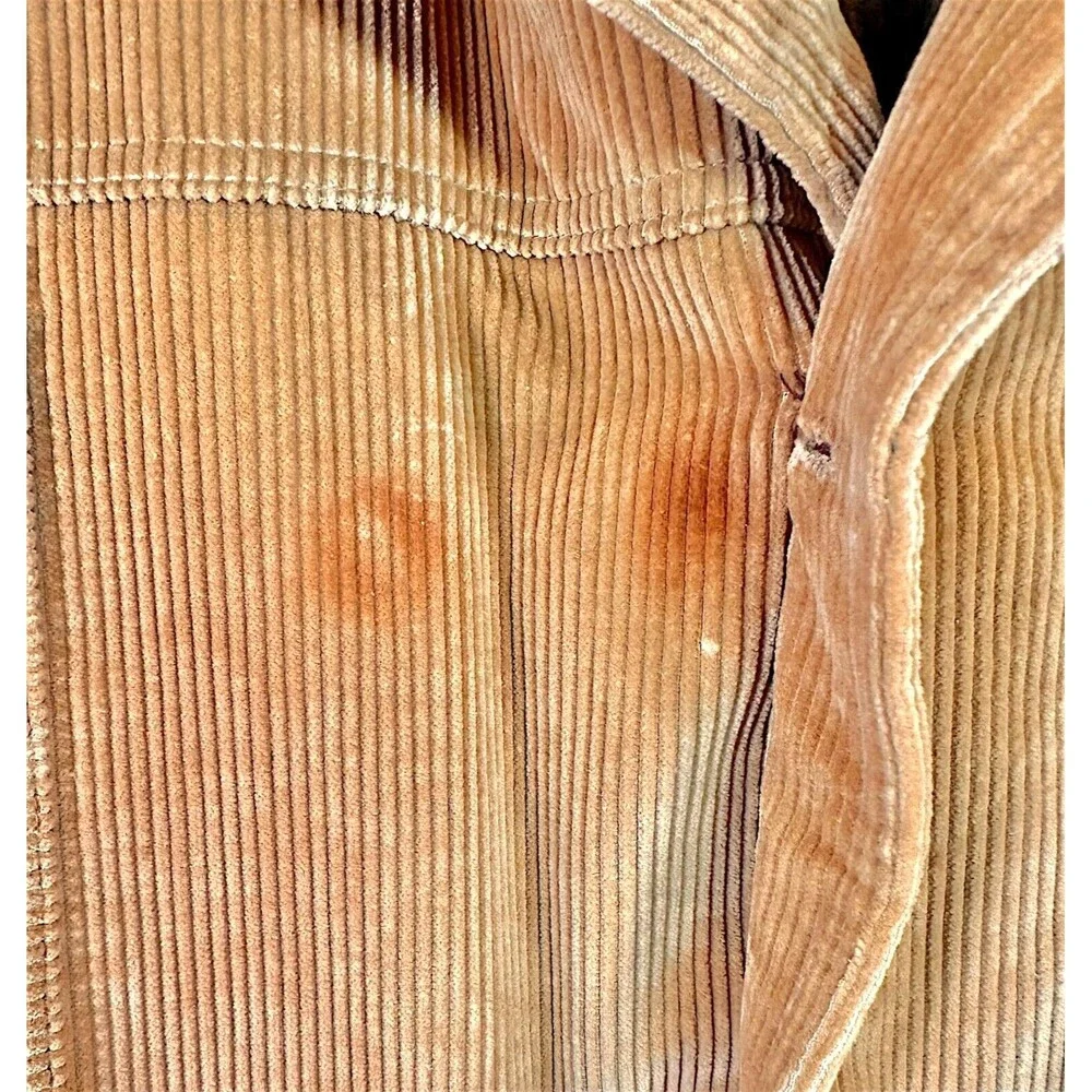 Vintage Campus Outerwear Belted Corduroy Lined Coat Men's 42